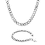 Conjunto de Colar e Pulseira para Homem em aço inoxidável - Twobrothers - Conjunto Pulseira Palmdale e Colar Arkansas - Estilo para Homem