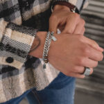 Pulseira Homem Prateado em aço Inoxidável