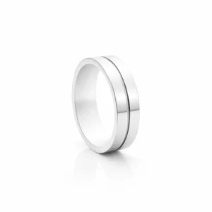 Aliança para para mulher em aço inoxidável prateado.