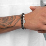 Pulseira Homem Pedras e aço Inoxidável