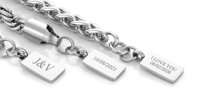 Twobrothers - pendentes de colares com gravação personalizada - Colares para mulher e colares para homem - personalização de colares e pulseiras