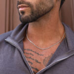 Colar Homem Prateado em aço Inoxidável