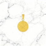 Pendente Medalha balança da justiça Dourada, em aço inoxidável para colares.
