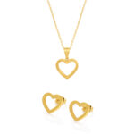 Conjunto Colar e Brincos Heart Gold