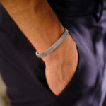 Pulseira Homem Prateado em aço Inoxidável