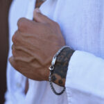 Pulseira Homem Prateado em aço Inoxidável