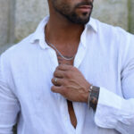 Pulseira Homem Prateado em aço Inoxidável