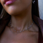 Colar Mulher Pearl Duplo Prateado