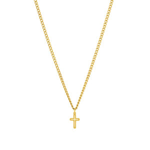 Colar Dourado Imola, para homem, com pendente em forma de cruz em aço inoxidável da marca portuguesa Twobrothers.