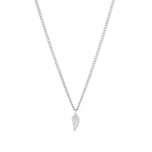 Colar Davis Wing, para mulher, em aço inoxidável com corrente discreta e pendente de uma asa, da Twobrothers.
