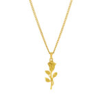 Colar Portland Gold em aço inoxidável Dourado, para mulher, com pendente em forma de rosa da marca Twobrothers.