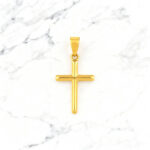 Pendente cruz em aço dourado