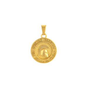 Pendente Medalha Gladiador Dourada, em aço inoxidável para colares.