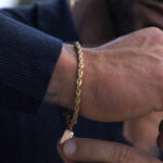 Pulseira Homem Dourado em aço Inoxidável