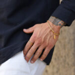 Pulseira Homem Dourado em aço Inoxidável