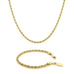 Conjunto Pulseira Dourada Princetown Gold e Colar Dourado Essex Gold, estilo corrente em aço inoxidável antialérgico da marca Twobrothers.