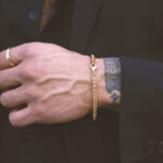 Pulseira Homem Dourado em aço Inoxidável