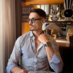 Colar Homem Prateado Pedra Azul - Image 2