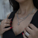 Colar Mulher Heart Duplo Prateado