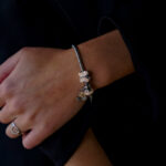 Pulseira Mulher Borboleta Rosa Prateada