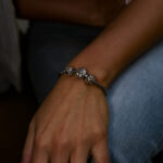 Pulseira Mulher Corações Rosa Prateada