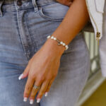 Pulseira Mulher Perolas Prateada