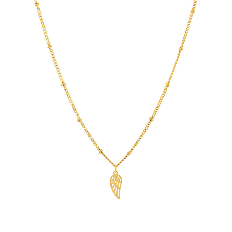 Colara para mulher dourado com pendente em forma de asa