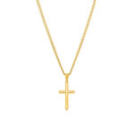 colar homem dourado com pendente em forma de cruz aberta