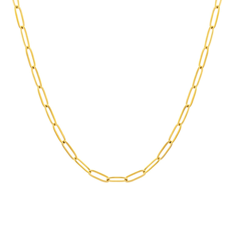 Colar Mulher Dourado Cathalina, para mulher, estilo corrente fina em aço inoxidável da marca portuguesa Twobrothers.