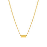 Colar Mulher Dourado Minimal Personalizável, em aço inoxidável, com pendente de 4 faces para personalizar.