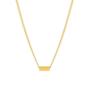 Colar Mulher Dourado Minimal Personalizável, em aço inoxidável, com pendente de 4 faces para personalizar.