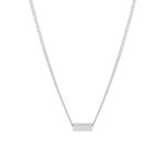 Colar Mulher Prateado Minimal Personalizável, em aço inoxidável, com pendente de 4 faces para personalizar.