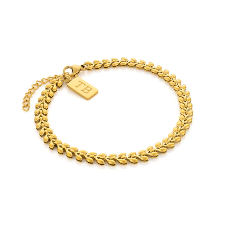 Pulseira mulher Dourada Margherita em aço inoxidável, estilo coroa de imperatriz da Twobrothers