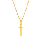 Colar Homem Dourado com pendente em forma de Espada, para homem, produzido em aço inoxidável que não faz alergia, na categoria de moda em Portugal