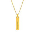 Colar Homem dourado com pendente boston, para personalizar, produzido em aço inoxidável que não faz alergia, na categoria de moda em Portugal