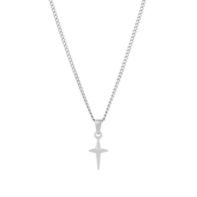 Colar Homem Prateado com Cruz Clermont, para homem, produzido em aço inoxidável que não faz alergia, na categoria de moda em Portugal