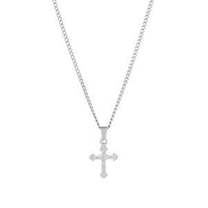 Colar Homem prateado com Cruz Columbia, para homem, produzido em aço inoxidável que não faz alergia, na categoria de moda em Portugal