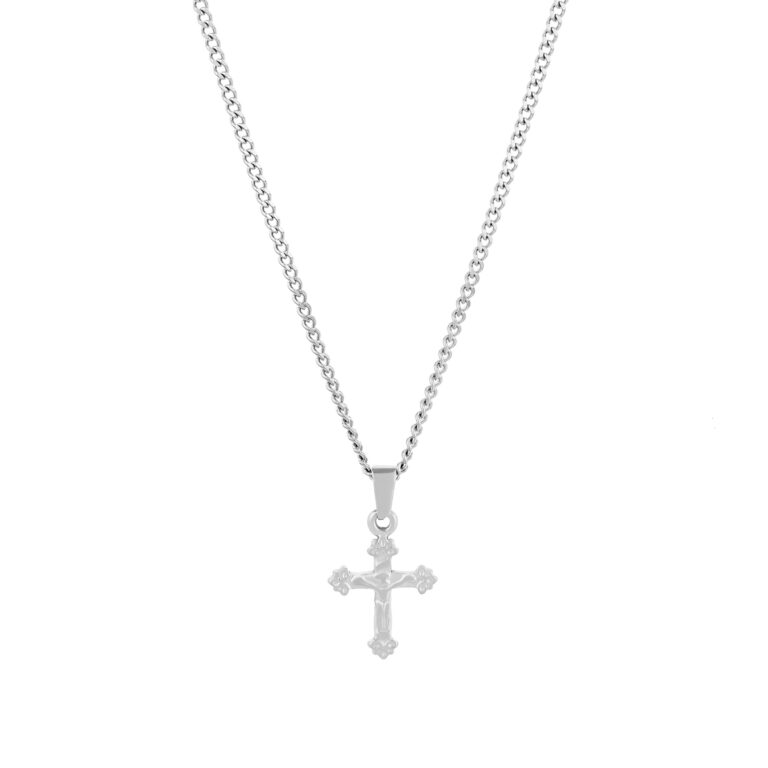 Colar Homem prateado com Cruz Columbia, para homem, produzido em aço inoxidável que não faz alergia, na categoria de moda em Portugal