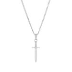 Colar Homem Prateado com pendente em forma de Espada, para homem, produzido em aço inoxidável que não faz alergia, na categoria de moda em Portugal