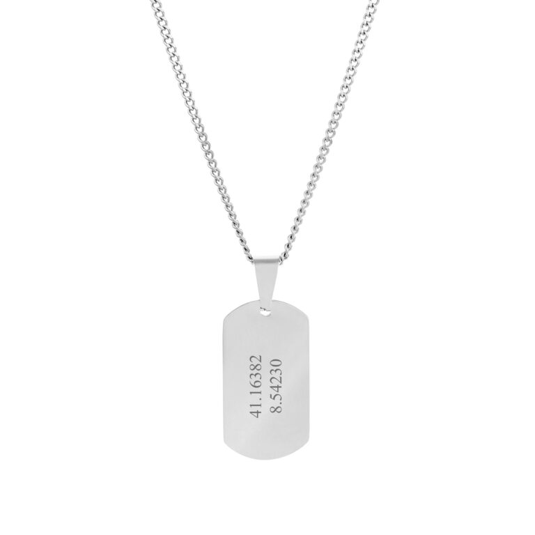 Colar Homem prateado com pendente Troop Militar, para personalizar, produzido em aço inoxidável que não faz alergia, na categoria de moda em Portugal