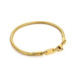 Pulseira masculina Fresno estilo minimalista em produzida em aço inoxidável dourado pela marca Twobrothers.