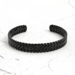 escrava homem preta em aço inoxidável