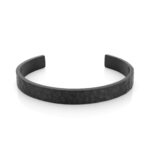 Pulseira para home estilo escrava Rockland, em aço inoxidável preto, da marca Twobrothers em Portugal, com detalhes e de tamanho único ajustável a todos os pulsos.