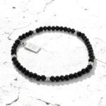 Pulseira homem com pedras pretas